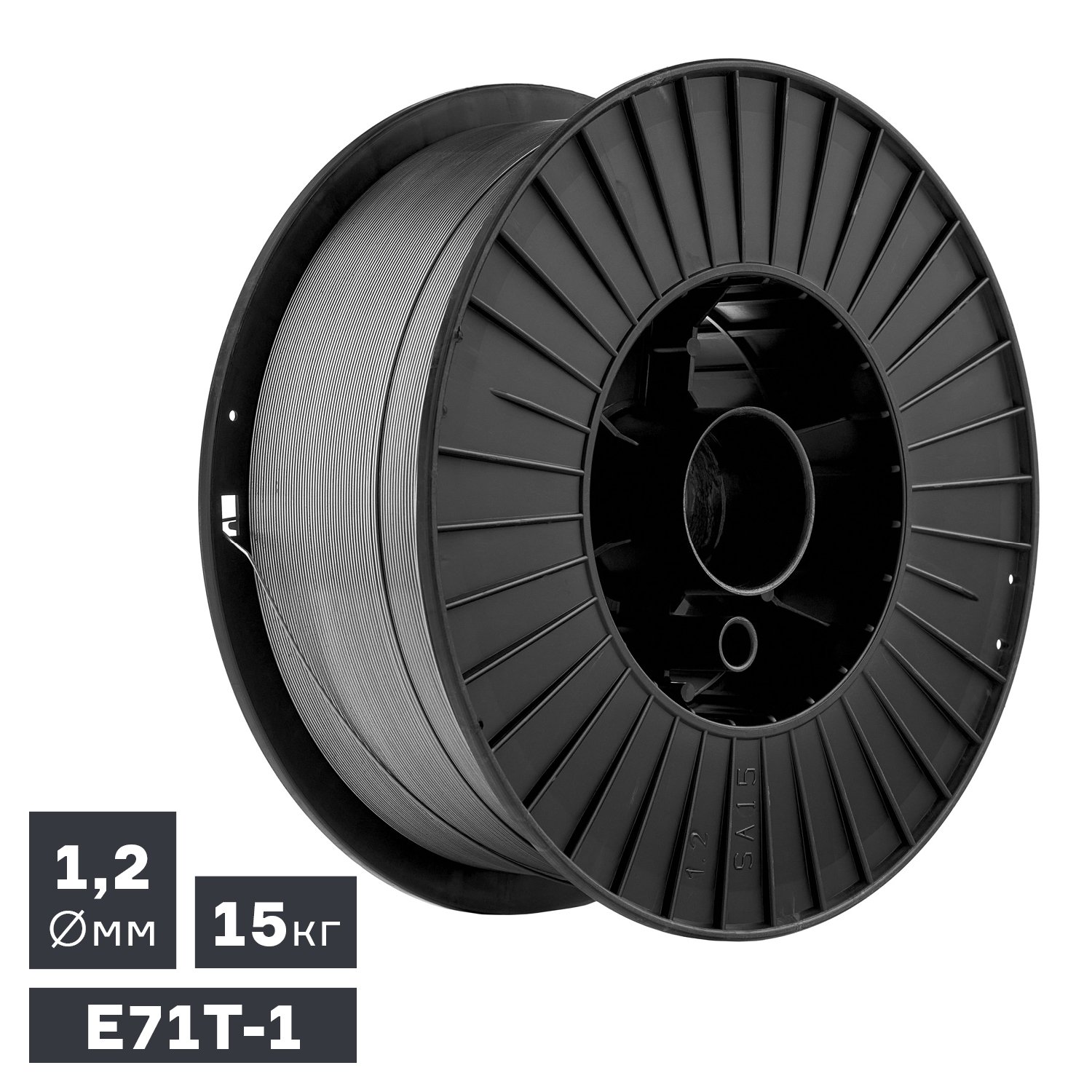 Проволока сварочная MIG, порошковая газозащитная (E71T-1), Ø 1,2 мм, 15 кг