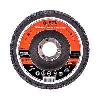 Круг лепестковый с керамическим абразивом для шлифования по нержавеющей стали FTL Everest 29 125 х 22,2 мм P100