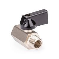 Кран-мини шаровый прямой AERO G 1/4" наруж. - G 1/4" внутр.