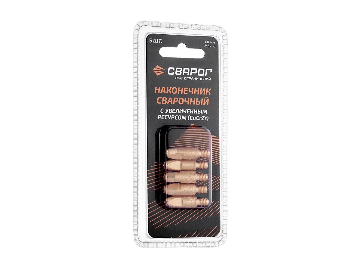 Наконечник сварочный Сварог M6×28 CU-CR-ZR Ø1.0 ICU0004-80-SVA