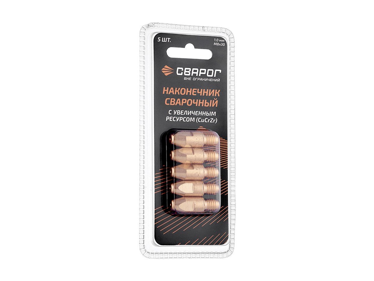 Наконечник сварочный Сварог M8×30 CU-CR-ZR Ø1.0 ICU0005-80-SVA
